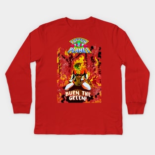 CAPTAIN PLANET FIRE Kids Long Sleeve T-Shirt